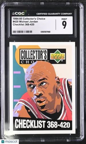 1994-95 Collector's Choice Michael Jordan Checklist 368-420 #420 CGC 9 Chicago Bulls
