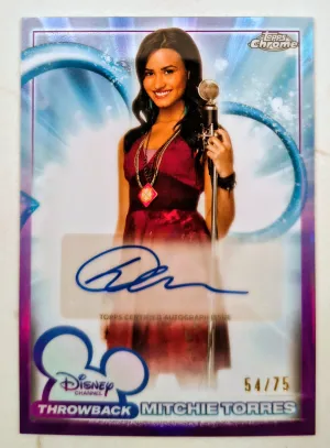 2026 TOPPS CHROME DISNEY MITCHIE TORRES DEMI LOVATO THROWBACK PURPLE AUTO 54/75