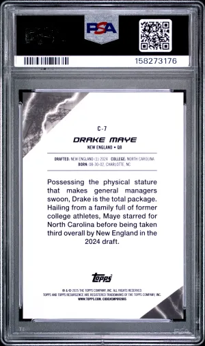 2024 Topps Resurgence Conductors Drake Maye #C7 Org PWR back