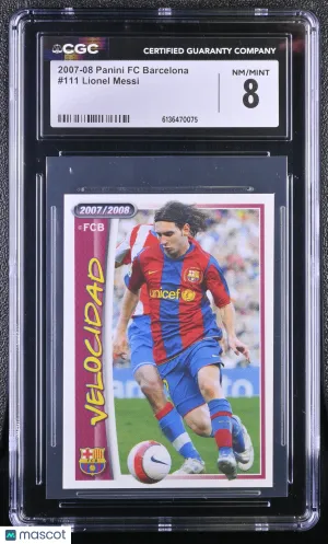 2007-08 Panini FC Barcelona Lionel Messi 2007/2008 #111 CGC 8 FC Barcelona