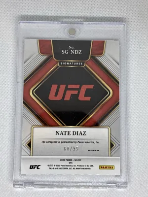 2022 Panini Select Nate Diaz Auto /99 back