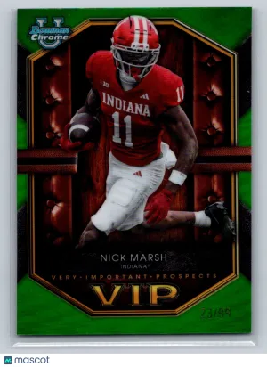 2026 Bowman Chrome VIP Nick Marsh #VIP-24 Green 23/99 Indiana Hoosiers