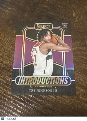 2025-26 Panini Select Introductions Tre Johnson III #20 Purple /135 RC