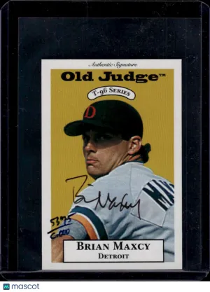 1996 Signature Rookies Old Judge Brian Maxcy #19a AU SN Toledo Mud Hens Baseball Card