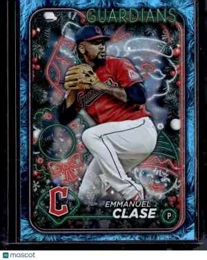 2024 Topps Holiday Emmanuel Clase #H10 Blue Tinsel