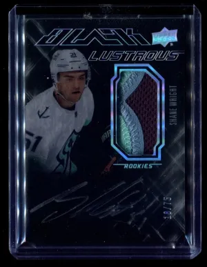 2022-22 Shane Wright 18/75 UD Black Lustrous Rookie Patch Auto #LRAP-SW