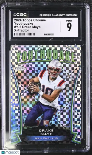 2024 Topps Chrome Drake Maye X-Fractor Rookie Youthquake #Y-2 CGC 9 New England Patriots