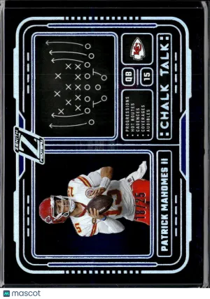 Patrick Mahomes II 2024 Panini Zenith Football Chalk Talk /25 Kansas City Chiefs
