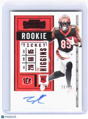 Panini 2020 Panini Contenders Football Football—Tee Higgins #113 Red Zone Ticket Rookie 20/23 RC—Near Mint or Better