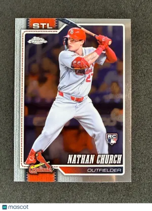 Nathan Church Rookie 2026 Topps Chrome 192 St. Louis Cardinals