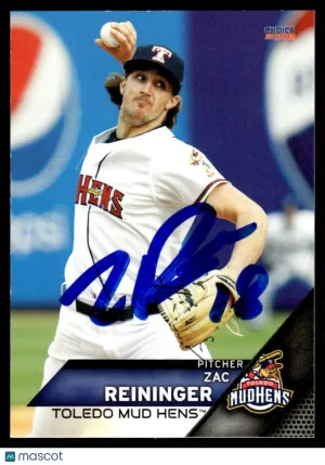 2018 Choice Baseball Card Zac Reininger Toledo Mud Hens #18 Excellent