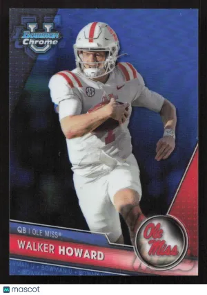 2023 Bowman University Chrome Walker Howard #78 Blue Refractor SN