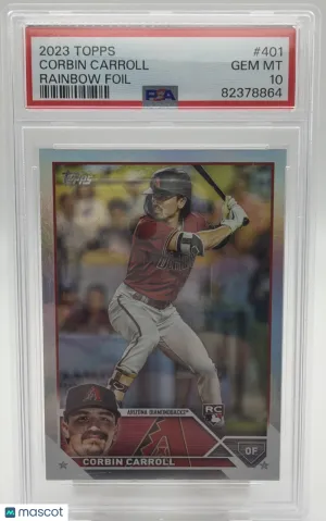 2023 Topps Chrome Corbin Carroll #401 Rainbow Foil Rookie PSA 10 Topps
