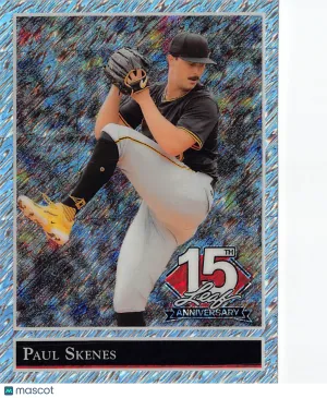 2025 Leaf 15th Anniversary Paul Skenes Silver Shimmer /15 #92B-130 Pittsburgh Pirates