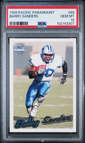 1999 Pacific Paramount Barry Sanders #89 PSA 10 Low Pop!