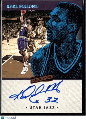 Karl Malone 2017 Panini Aficionado Auto /125 Utah Jazz