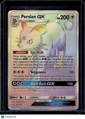 Pokemon 2019 Unbroken Bonds Pokemon Persian GX FA HR