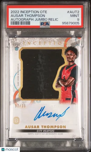 2022 Topps Inception OTE Overtime Elite Ausar Thompson Inception Autograph Jumbo Relic #AUT2 PSA 9