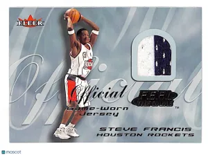 2001 Fleer Feel the Game Steve Francis Patch Game-Worn Jersey Memorabilia Houston Rockets