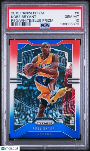2019 Panini Prizm Kobe Bryant #8 Red White Blue PSA 10