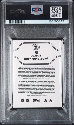 2025 Topps Now NHL Stickers Macklin Celebrini #113 back