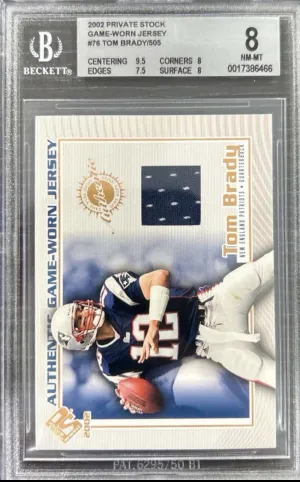 2002 Private Stock Authentic Game Worn Jersey- Tom Brady Rookie