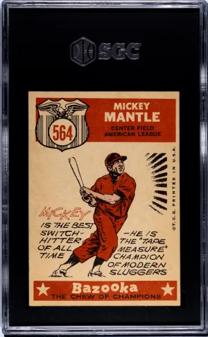 Graded 1959 Topps Mickey Mantle #564 All Star SGC 6 back