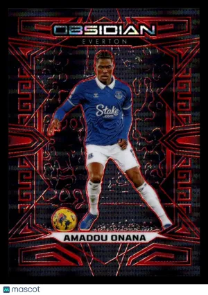 Amadou Onana 2024 Panini Obsidian Soccer #48 Red Pulsar Electric Etch Short Print 34/49 Everton