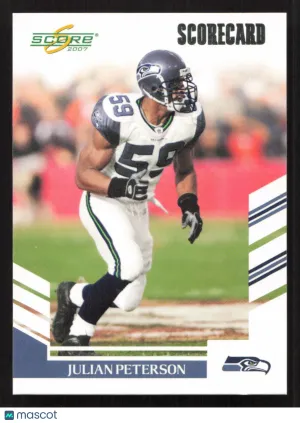 2007 Score Julian Peterson #133 Scorecard SN