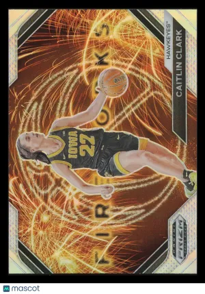 Caitlin Clark 2024 Panini Prizm Draft Picks Fireworks #15 Silver Iowa Hawkeyes