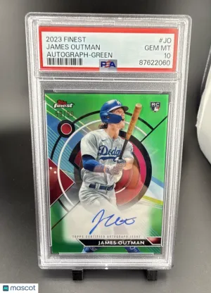 2023 Topps Finest James Outman #FA-JO Green Refractor / Parallel/Variety Rookie Insert PSA 10
