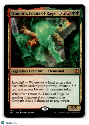 Commander: Zendikar Rising Omnath, Locus of Rage Mythic Mythic #97