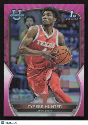 2022-23 Bowman University Chrome Tyrese Hunter #15 Pink
