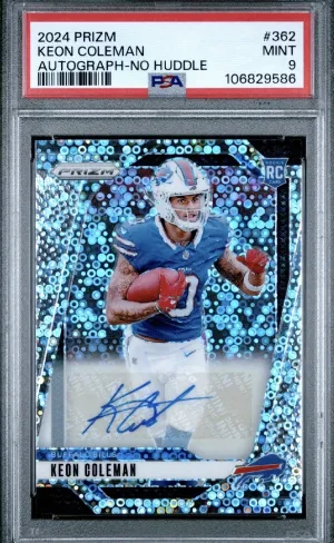 2024 PANINI PRIZM #362 KEON COLEMAN AUTOGRAPH-NO HUDDLE