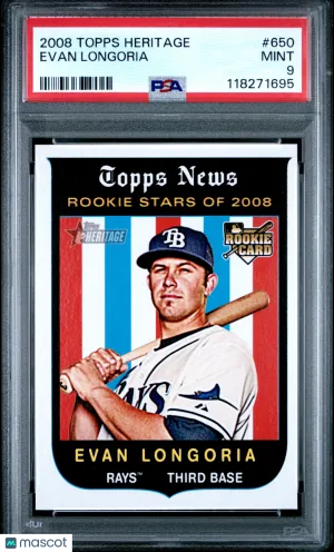 2008 Topps Heritage Evan Longoria #650 [Base] Rookie Base Set PSA 9