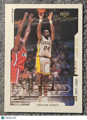2000 Upper Deck MVP #70 Jonathan Bender Gold Script /100