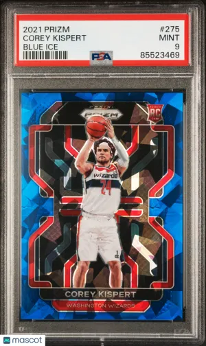 2021 Panini Prizm Corey Kispert Rookie Blue Ice PSA 9