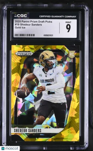 2025 Panini Prizm Draft Picks Shedeur Sanders Gold Ice Rookie #19 CGC 9 Colorado Buffaloes