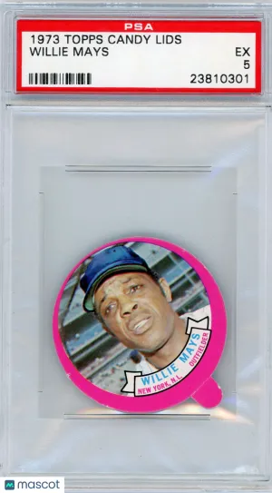 1973 Topps Candy Lids Willie Mays PSA 5