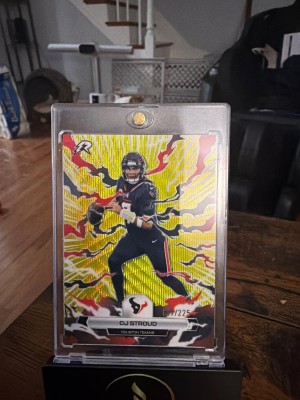 2025 Topps Resurgence #38 CJ Stroud Yellow Surge Refractor #/225
