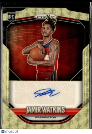Jamir Watkins 2026 Panini Prizm RC Auto Gold Shimmer /5 Washington Wizards