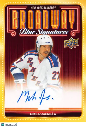 2025-26 Upper Deck New York Rangers Centennial Mike Rogers Broadway Auto #BBS-MR New York Rangers
