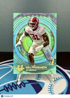 2022-23 Bowman University Inception Will Anderson #11 Aqua Foil /199 Alabama
