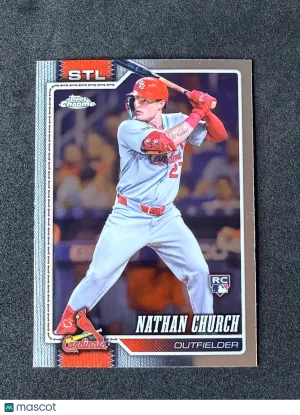2026 Topps Chrome 192 Nathan Church Rookie St. Louis Cardinals