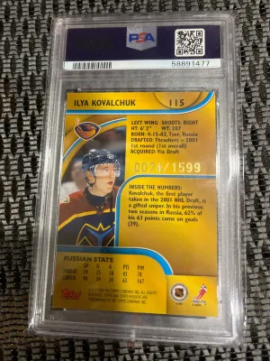 2001 Topps Reserve Ilya Kovalchuk Rookie /1599 back
