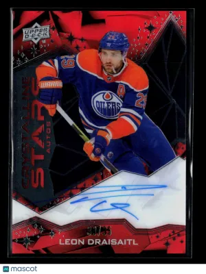 2025 Upper Deck Clear Cut Hockey Leon Draisaitl #CSA-LD Red 33/35 Auto