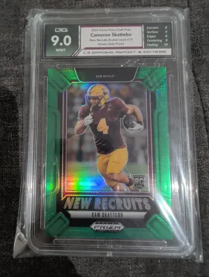Panini 2025 Prizm Draft Picks Cam Skattebo #10 Green Prizm New Recruits Arizona