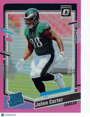 2023 Panini Donruss Optic Jalen Carter Pink Rookie #281 Philadelphia Eagles