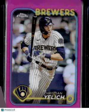 2024 Topps Chrome Christian Yelich #253 Pink Refractor