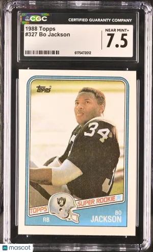 1988 Topps Bo Jackson Rookie #327 CGC 7.5 Oakland Raiders